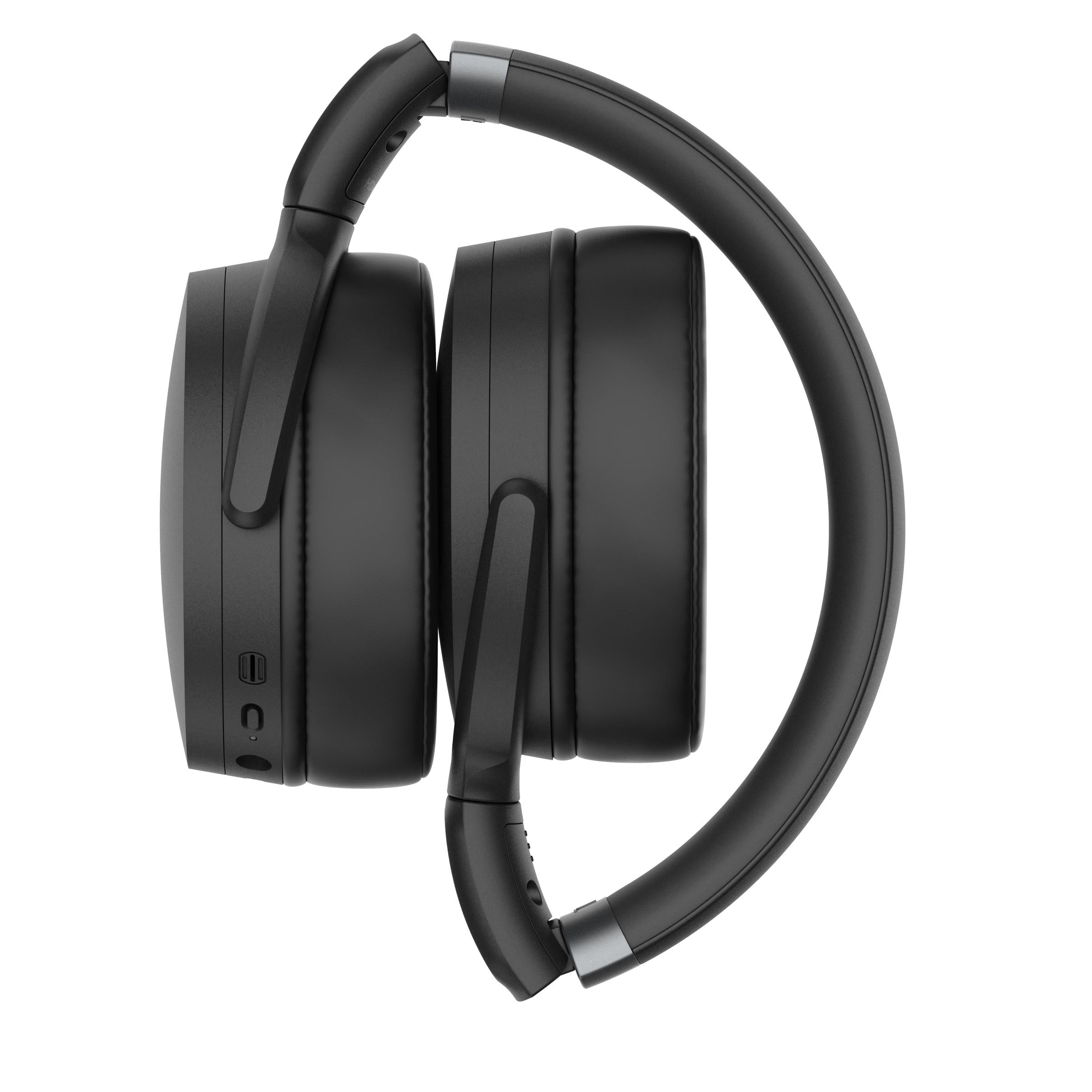 Black over-ear headphones on a white background